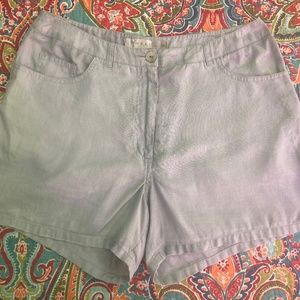 1980's Vintage Tweeds Brand Linen Shorts - Baby Blue